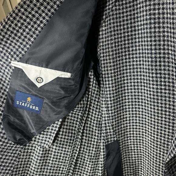 Stafford Men's 46R Houndstooth Seasonal Sport Coat Jacket Classic Fit NWT - Picture 3 of 15
